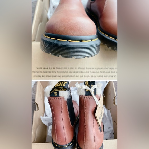Dr. Marten's  2976 Leonore NEW! Faux Fur-Lined Chelsea Boots size 7 Women’s shoe - Picture 5 of 7